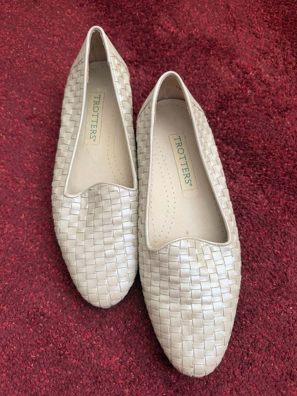 Trotters Liz Woven Leather Loafer Flats Size 8.5M - fits like 8M